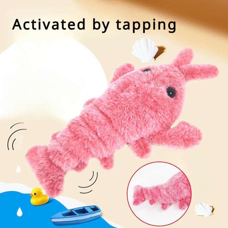 Electric Lobster Cat Toy - USB Rechargeable Plush Jumping Shrimp for Cats and Dogs