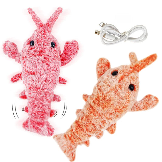 Electric Lobster Cat Toy - USB Rechargeable Plush Jumping Shrimp for Cats and Dogs